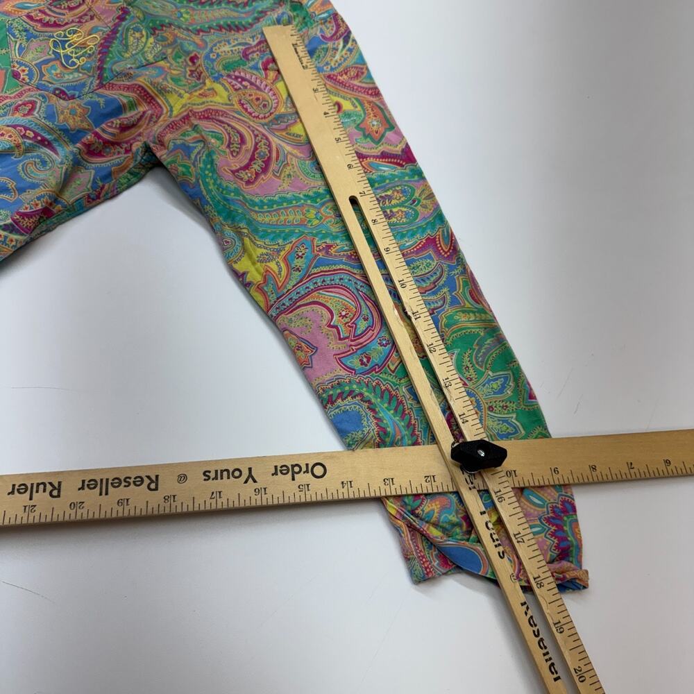 Vintage Ralph Lauren Shirt Womens Large Colorful Paisley Button Up 3/4 Sleeve SM - Picture 7 of 7
